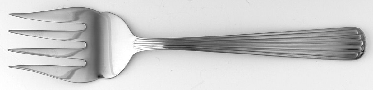 Justine (Stainless) Medium Solid Cold Meat Serving Fork by RSVP Flatware-1