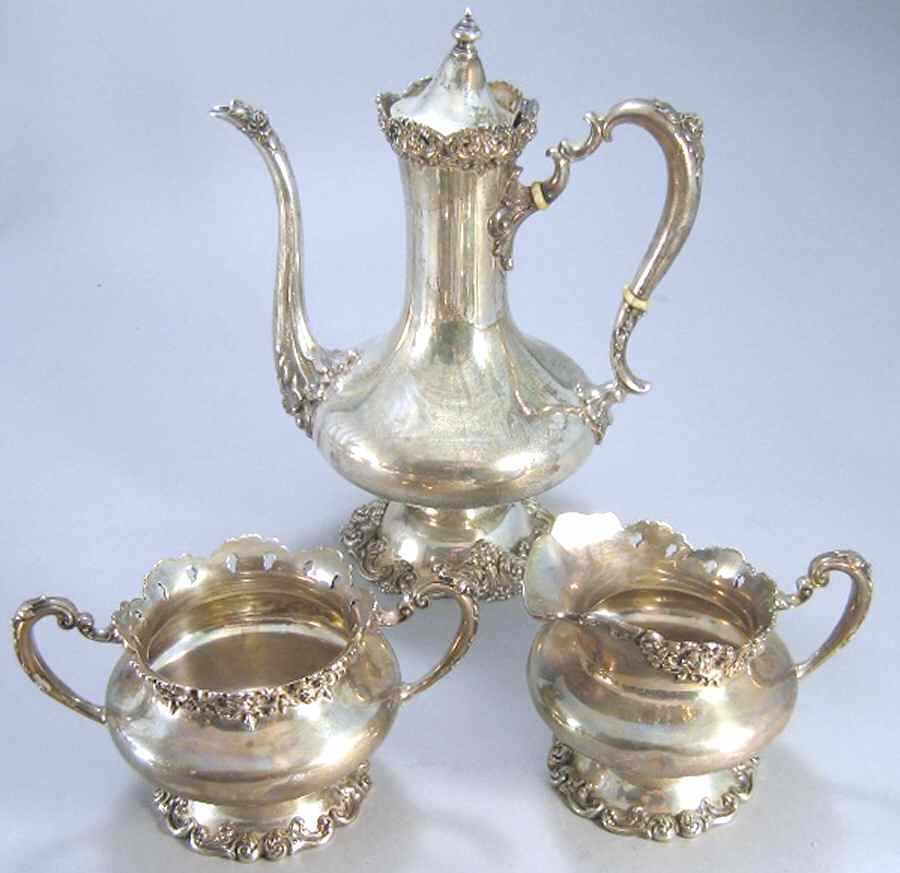 4064 (Sterling, Hollowware) 3 Piece Demi Set by Redlich-1