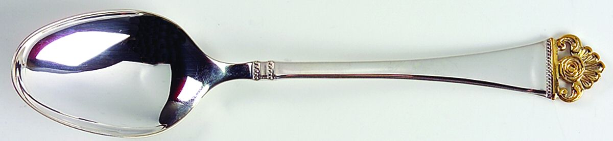 Rosenmuster (Silverplate-Gold) Place/Oval Soup Spoon by Robbe & Berking-1