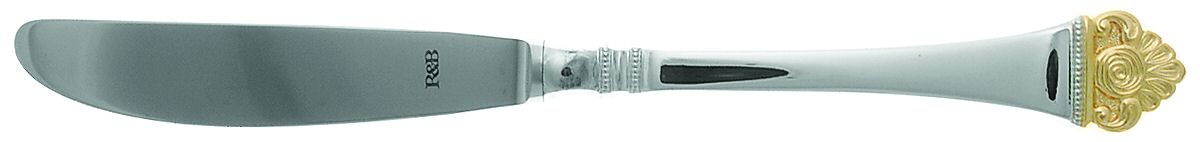 Rosenmuster (Silverplate-Gold) Modern Solid Knife by Robbe & Berking-1