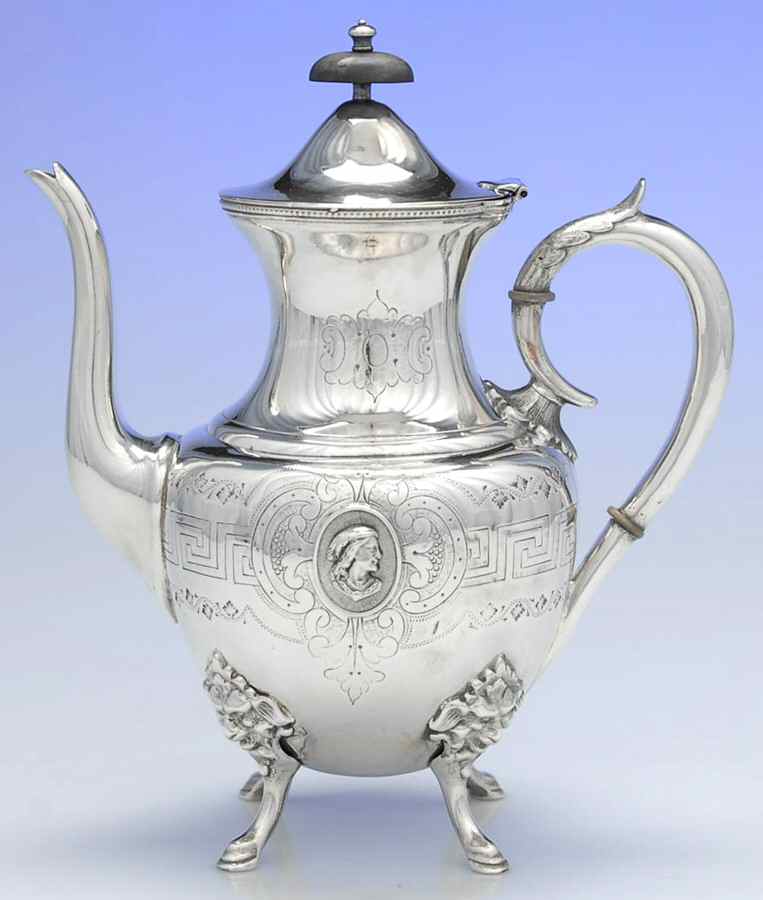 1866 (Silverplate, Hollowware) Silverplate Coffee Pot by Rogers Smith-1