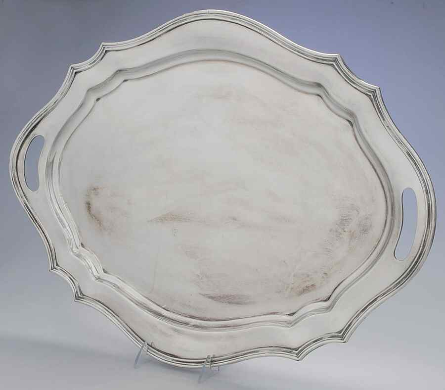 011040 (Silverplate, Hollowware) Large Silverplate Waiter Tray by Reed & Barton-1