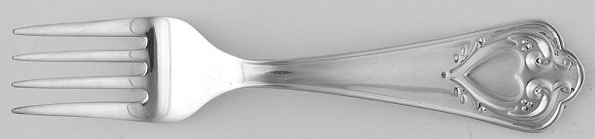 Williamsburg Heart Collection Sterling Baby Fork by Reed & Barton-1