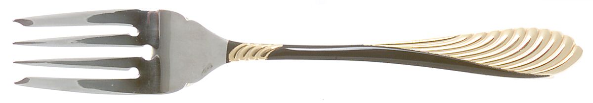 Coqui (Stnls, Black&Gold Acct) Individual Salad Fork by Retroneu-1