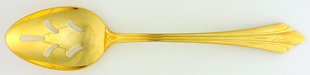 Golden Sarajevo (Gold Electroplate) Pierced Tablespoon (Serving Spoon) by Reed & Barton-1