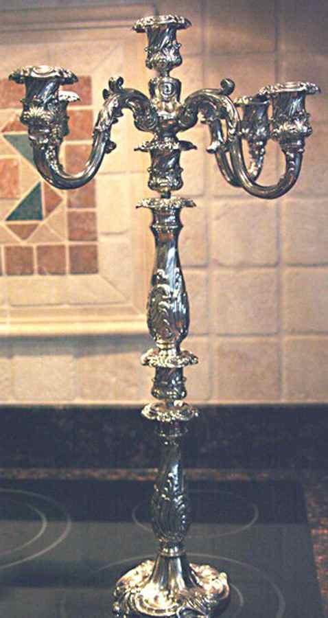 741 (Silverplate, Hollowware) Large Plated 5-Light Candelabra by Reed & Barton-1