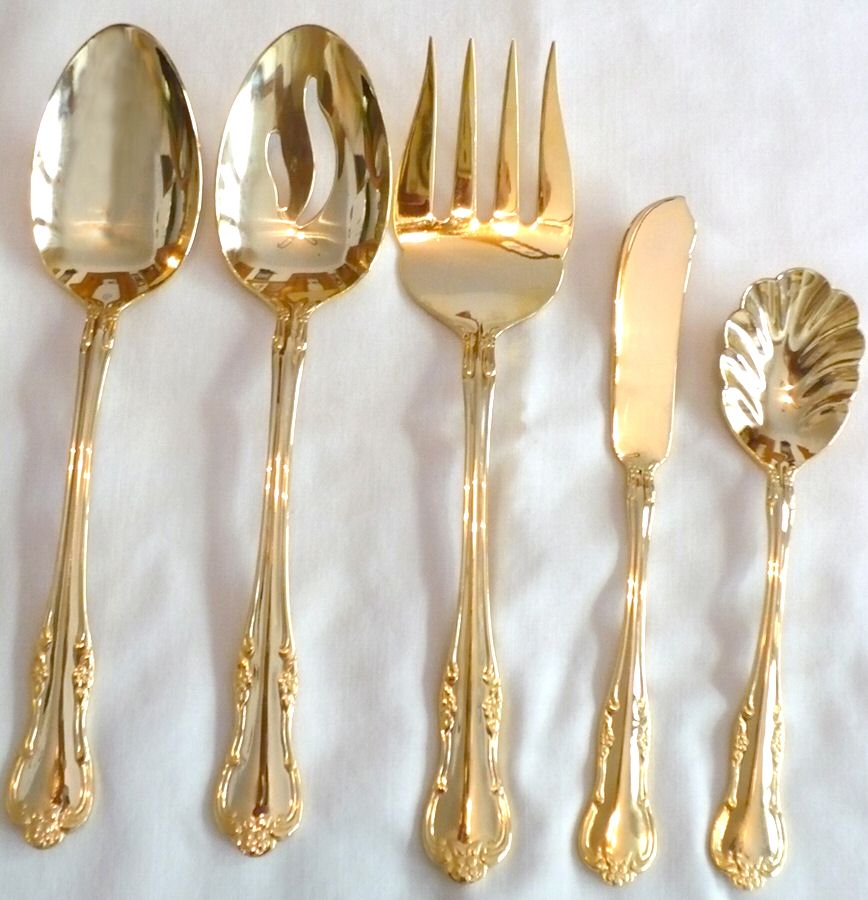 RXV6 (Gold Electroplate) Tablespoon (Serving Spoon) by RSVP Flatware-1