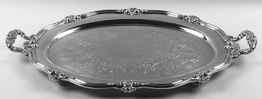 Regent-Chased (5600C2, Silverplate, Hollowware) Large Footed Waiter Tray by Reed & Barton-1