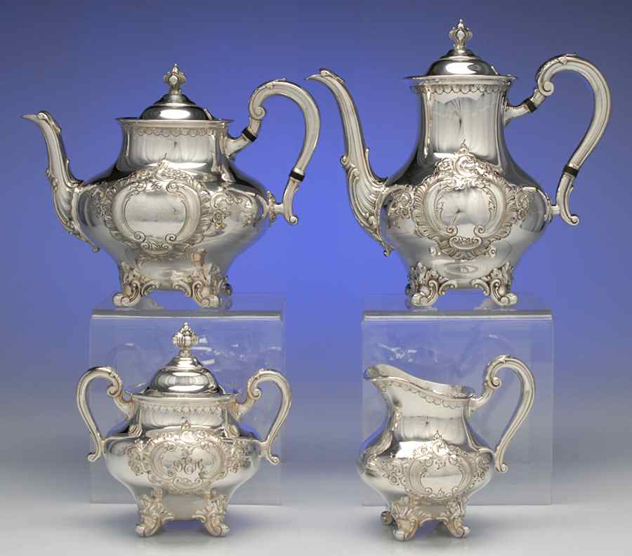 Regent-Chased (5600C2, Silverplate, Hollowware) (4 Piece) Silverplate Tea Set by Reed & Barton-1