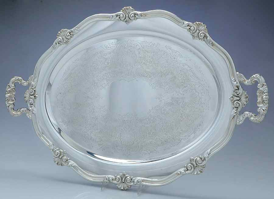 Regent-Chased (5600C3, Silverplate, Hollowware) Large Silverplate Waiter Tray by Reed & Barton-1