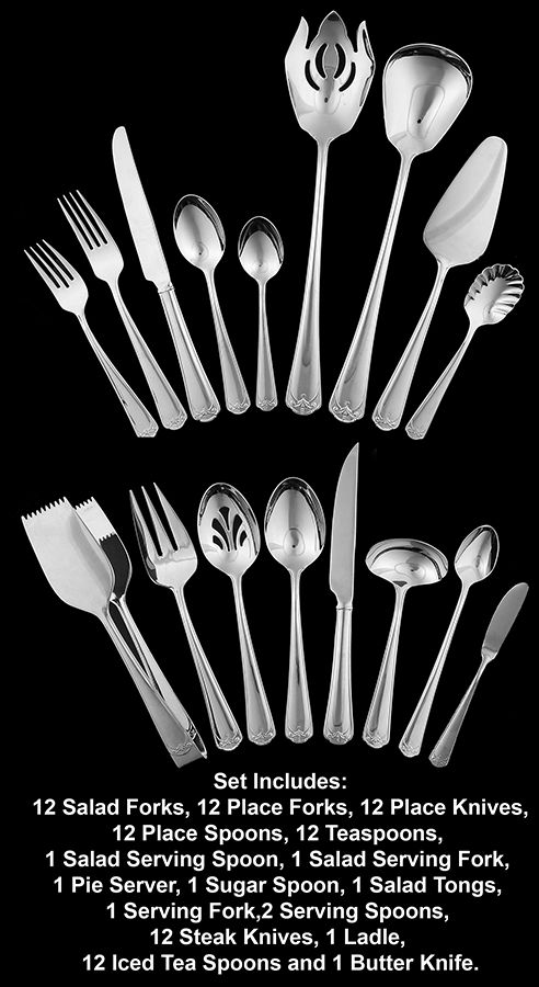 Bond Street (Stainless) 94 Piece Set by Reed & Barton-1