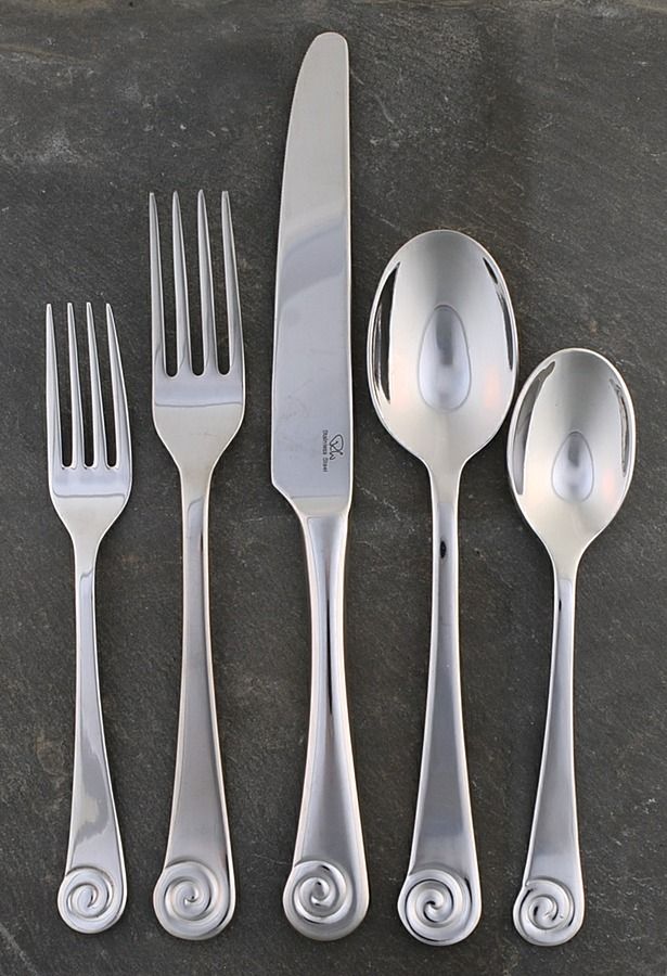 Ammonite Bright (Stainless) 5 Piece Place Setting by Robert Welch-1