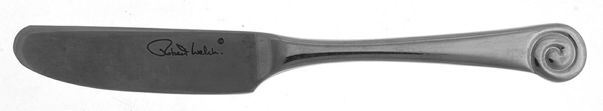 Ammonite Bright (Stainless) Flat Handle Butter Spreader by Robert Welch-1
