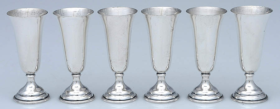 14 (Sterling, Hollowware) Cordial Cup - Set of 6 by Randahl-1