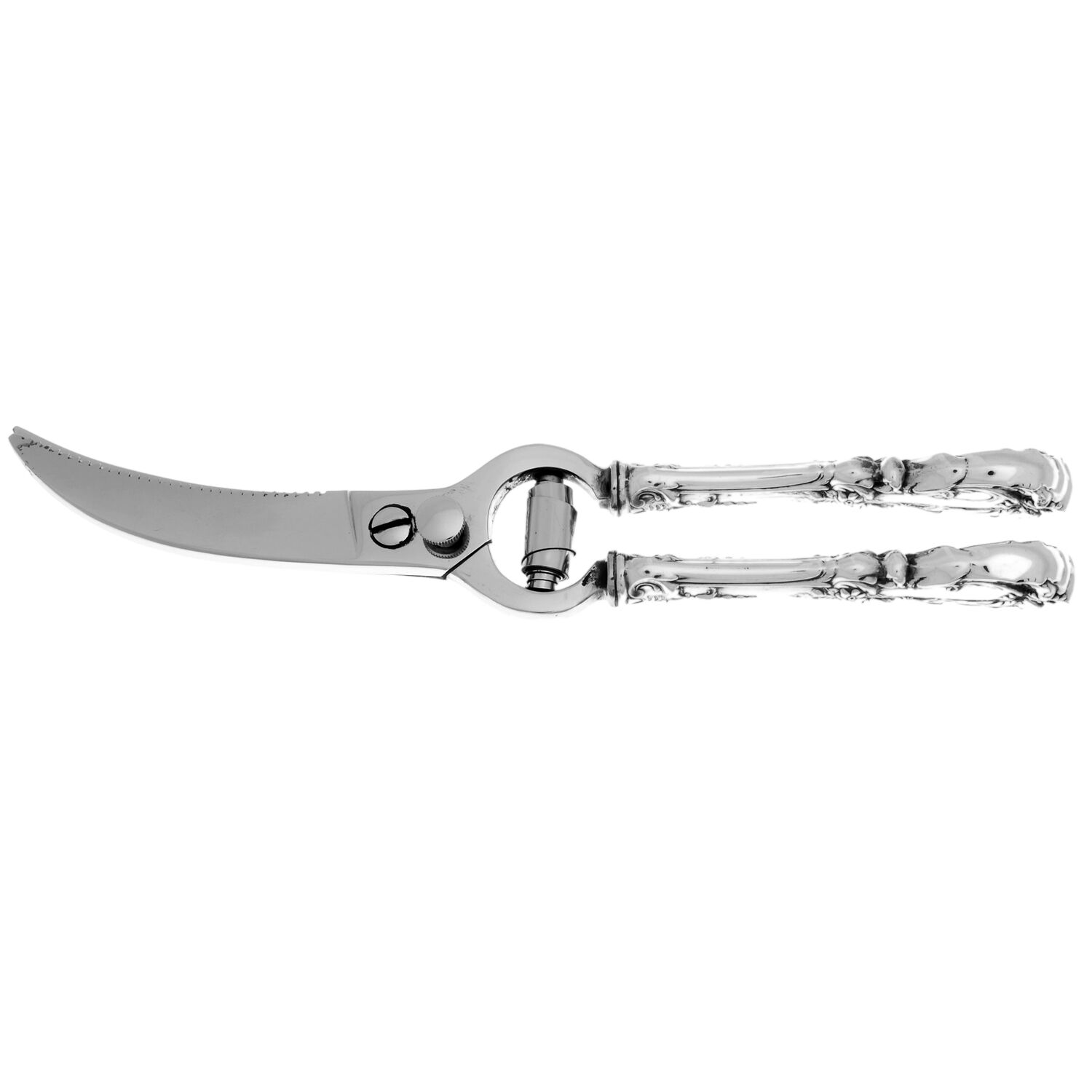Burgundy (Sterling, 1949, Monograms) Poultry Shears with Stainless Blades by Reed & Barton-1