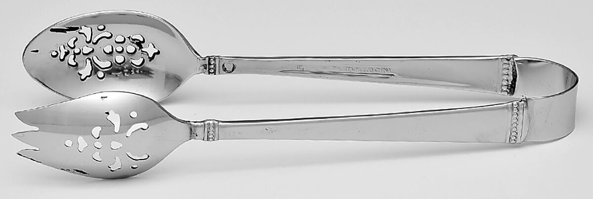 Imperial Bead (Stainless) Ice Serving Tongs Small HC by Reed & Barton-1
