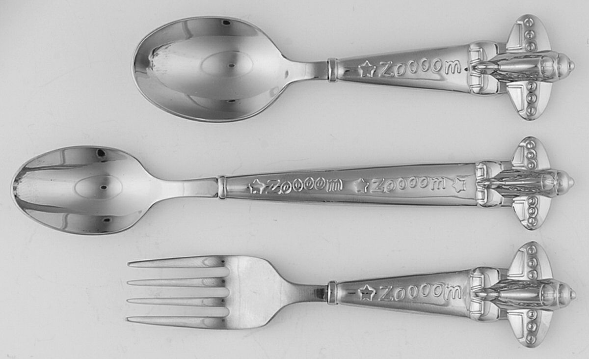 Zoom Zoom (Stainless, Hollowware) 3-Piece Baby Set (BF, BS, INS) by Reed & Barton-1