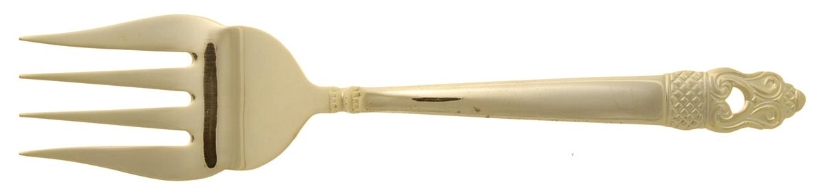 Bridgeport (Gold Electroplate) Medium Solid Cold Meat Serving Fork by RSVP Flatware-1