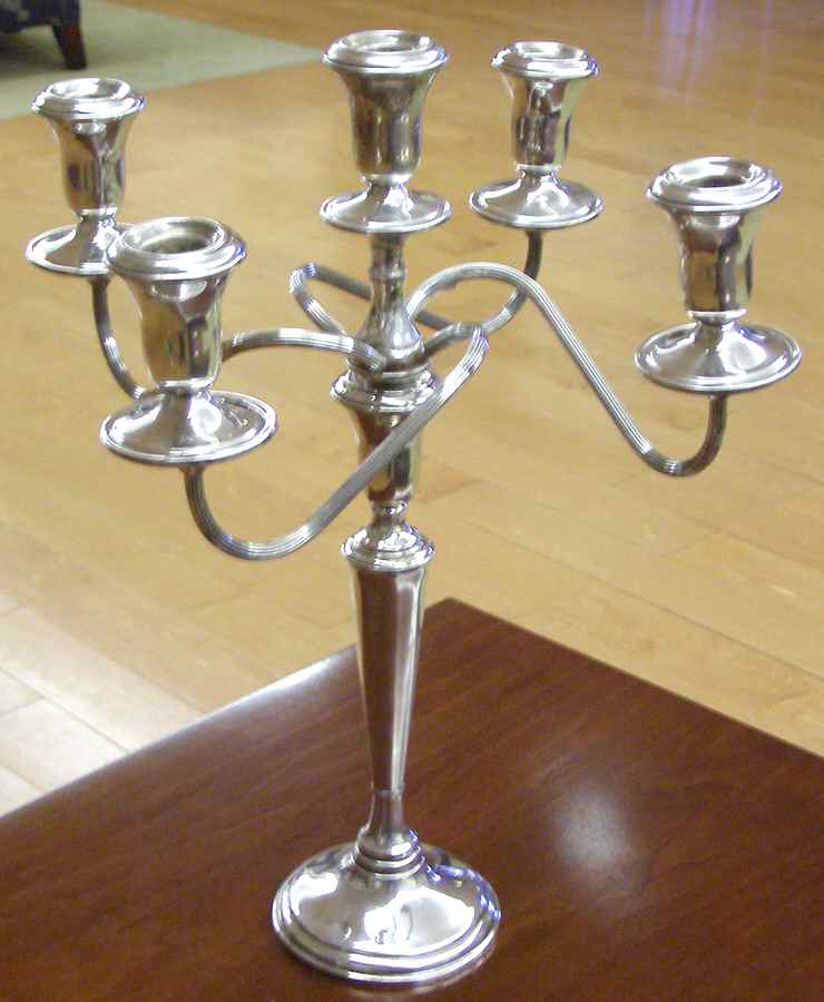 13 (Sterling, Hollowware) Weighted 5 Light Candelabra by Reed & Barton-1
