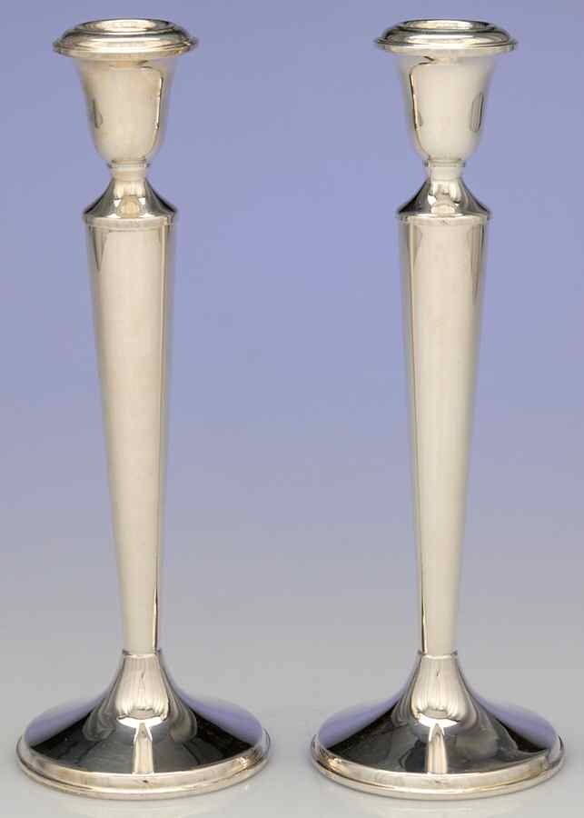 125 (Sterling, Hollowware) Pair of 10" Candlesticks by Reed & Barton-1