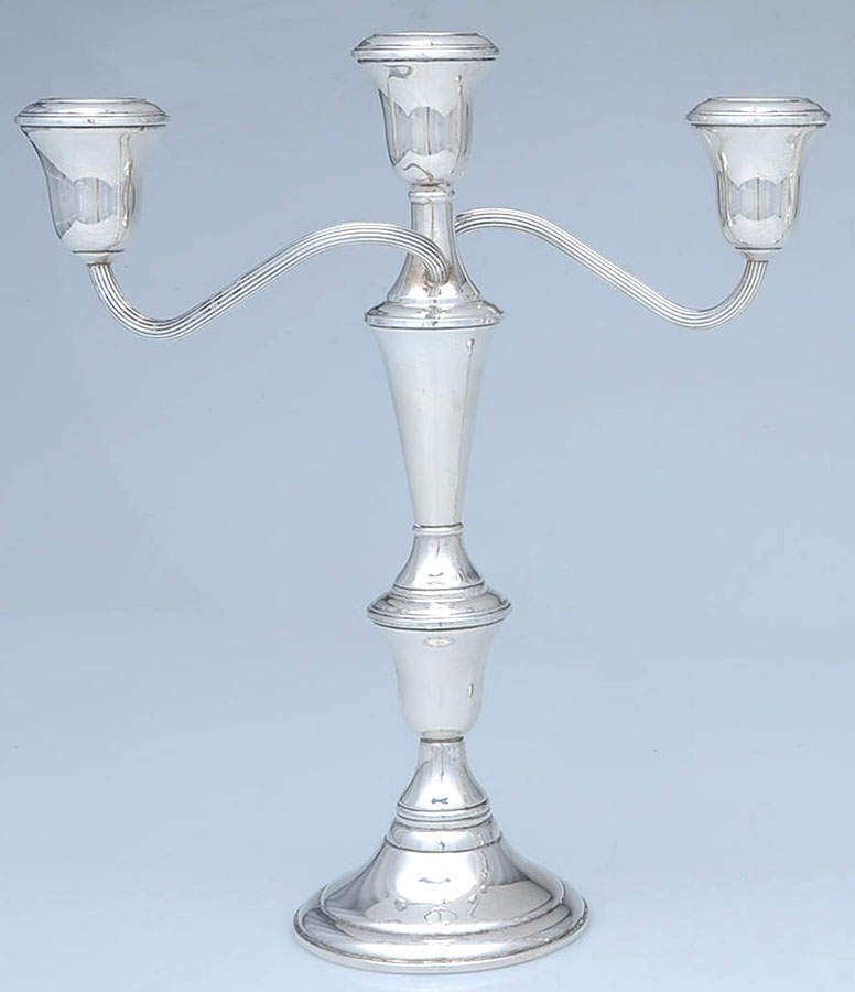 11 (Sterling, Hollowware) Weighted 3 Light Candelabra by Reed & Barton-1