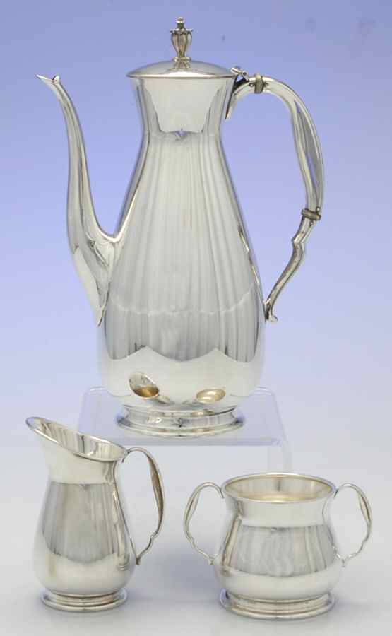 X435 (Sterling, Hollowware) 3 Pc Coffee Set (SCP, SCR & SSUO) by Reed & Barton-1