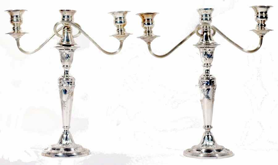 935 (Silverplate, Hollowware) Pair of 3-Light Candelabra by Reed & Barton-1