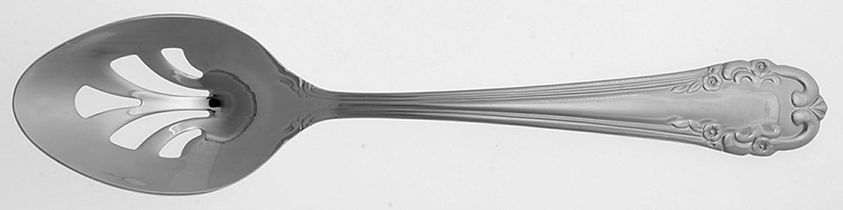 Saville Garden (Stainless) Pierced Tablespoon (Serving Spoon) by Reed & Barton-1