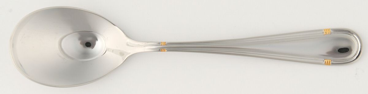 RBL27 (Stainless, Gold Accent) Sugar Spoon by Roberts & Belk-1