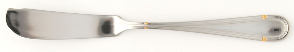 RBL27 (Stainless, Gold Accent) Flat Handle Master Butter Knife by Roberts & Belk-1