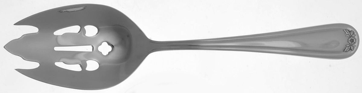 Devon Green (Stainless) Pierced Vegetable Serving Spoon by Reed & Barton-1