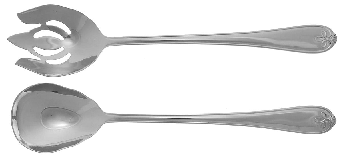 Ribbon Crest (Stainless) Solid Oversized Serving Salad Set by Reed & Barton-1