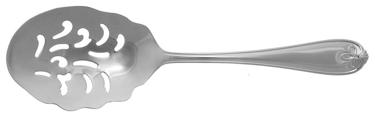 Ribbon Crest (Stainless) Solid Macaroni Server by Reed & Barton-1