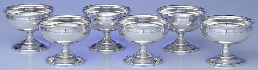 X127 (Sterling, Hollowware) Champagne/Sherbet - Set of 6 by Reed & Barton-1
