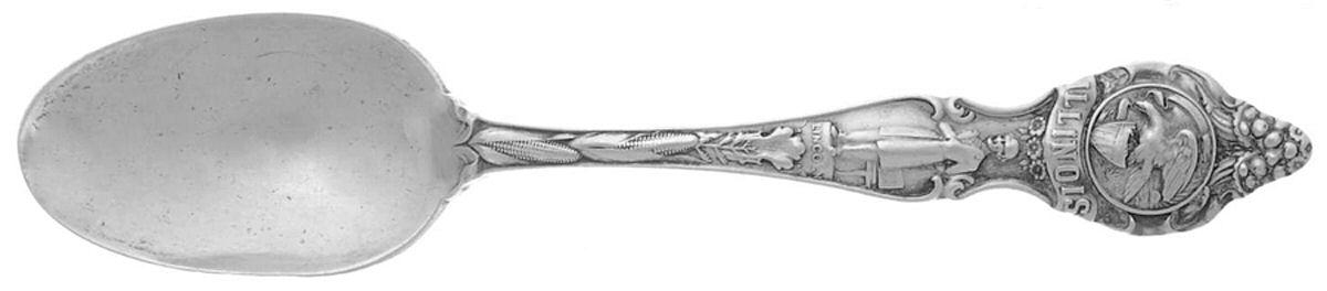 States & Cities Souvenir Spoons (Sterling) Illinois Teaspoon by Reed & Barton-1