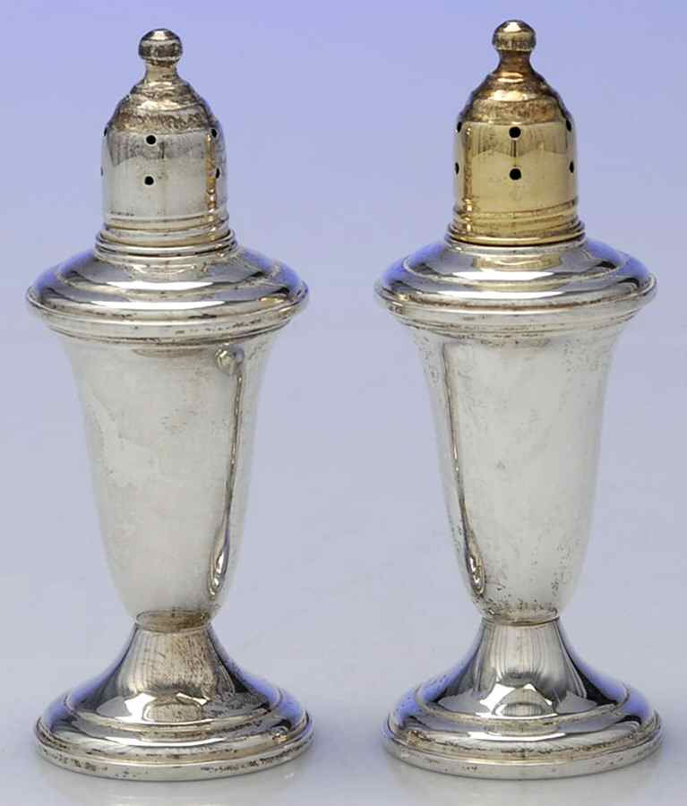 46 (Sterling, Hollowware) Weighted Salt and Pepper Set by Reed & Barton-1