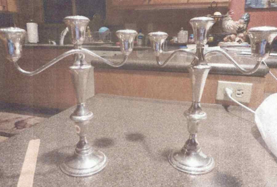 11G (Sterling, Hollowware) Pair of Weighted 3 Light Candelabra by Reed & Barton-1