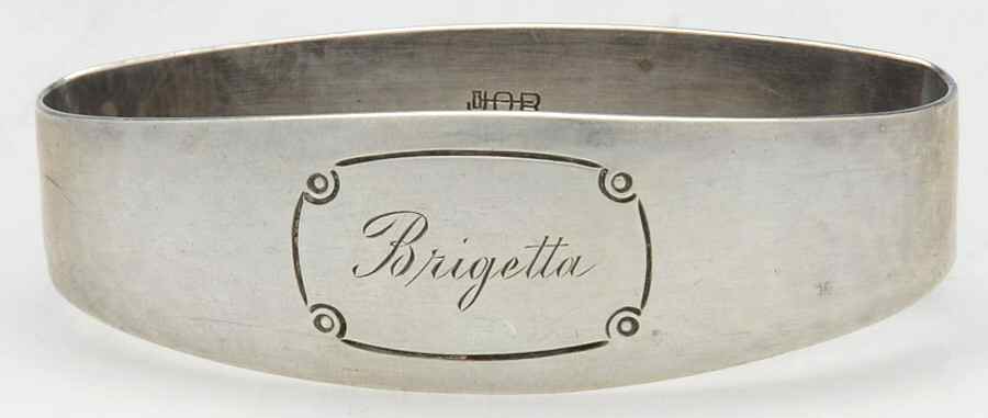 41 (Sterling, Hollowware) Monogram Napkin Ring by Randahl-1