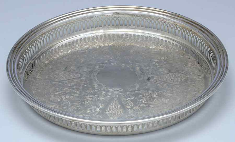 410 (Silverplate, Hollowware) 13" Gallery Tray by Reed & Barton-1