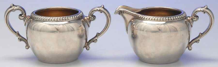 D4095 (Silverplate, Hollowware) Plated Mini Creamer and Open Sugar by Reed & Barton-1