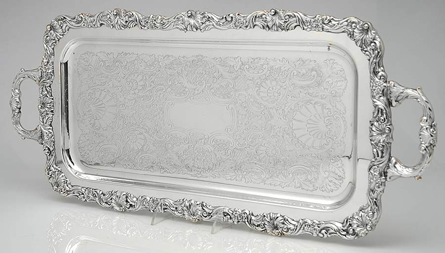505 (Silverplate, Hollowware) 21" Rectangular Tray by Reed & Barton-1