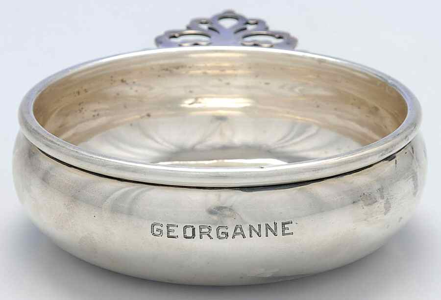 28 (Sterling, Hollowware) 4" Porringer by Richard Dimes Co-1