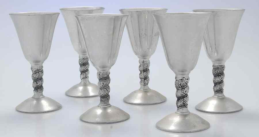 Pewter Hollowware (Set of 6) Wine Goblet by Raimond-1