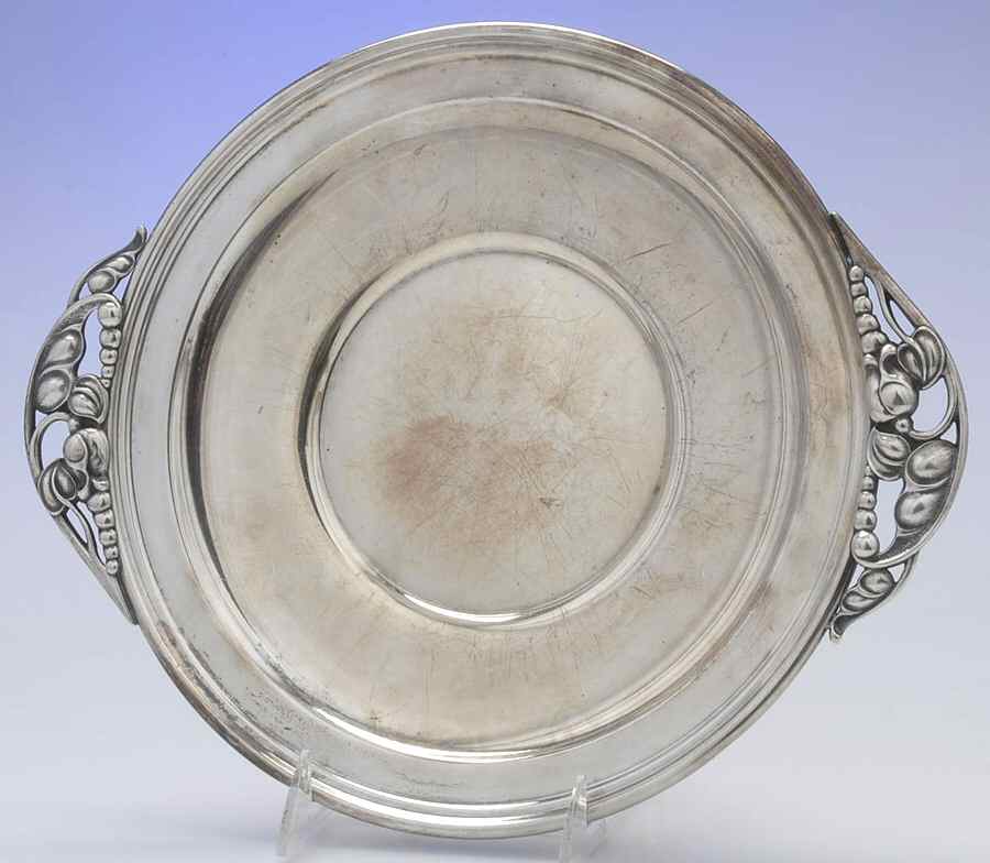 312 (Sterling, Hollowware) 12" Handled Sandwich Plate by Randahl-1
