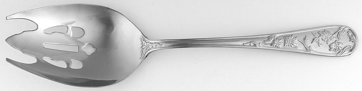 Queen's Garden (Stainless) Pierced Vegetable Serving Spoon by Reed & Barton-1