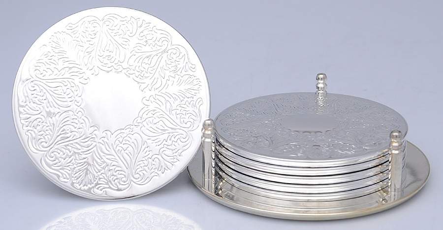Silverplate Hollowware Coaster - Set of 6 by Regal Silver -1