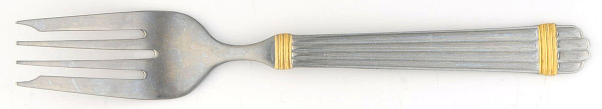 Esprit-Gold (Stainless, Gold Accent, 4 Ribs) Individual Salad Fork by Retroneu-1