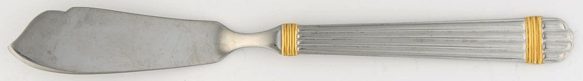 Esprit-Gold (Stainless, Gold Accent, 4 Ribs) Flat Handle Master Butter Knife by Retroneu-1