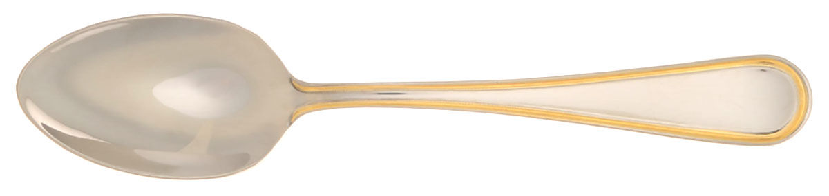 Ascot-Gold Accent (Stainless) Place/Oval Soup Spoon by Ricci (Argentieri)-1