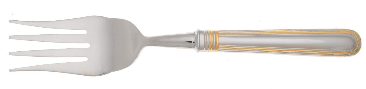 Ascot-Gold Accent (Stainless) Cold Meat Fork Large, Stainless Tines HC by Ricci (Argentieri)-1